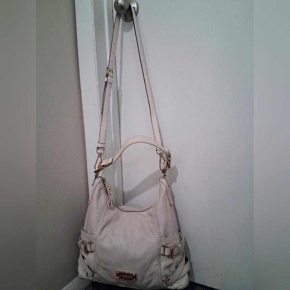 Michael Kors Cream Leather Satchel with Gold Hardware - Picture 7 of 12